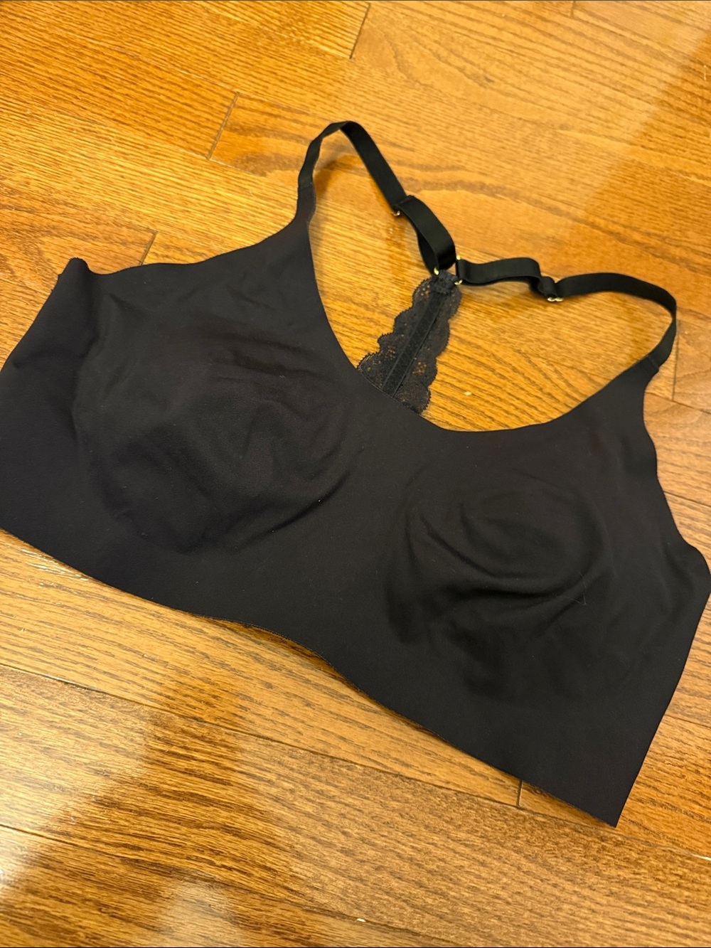 knix m Black Seamless Lace-Back Bralette - Women Intimates